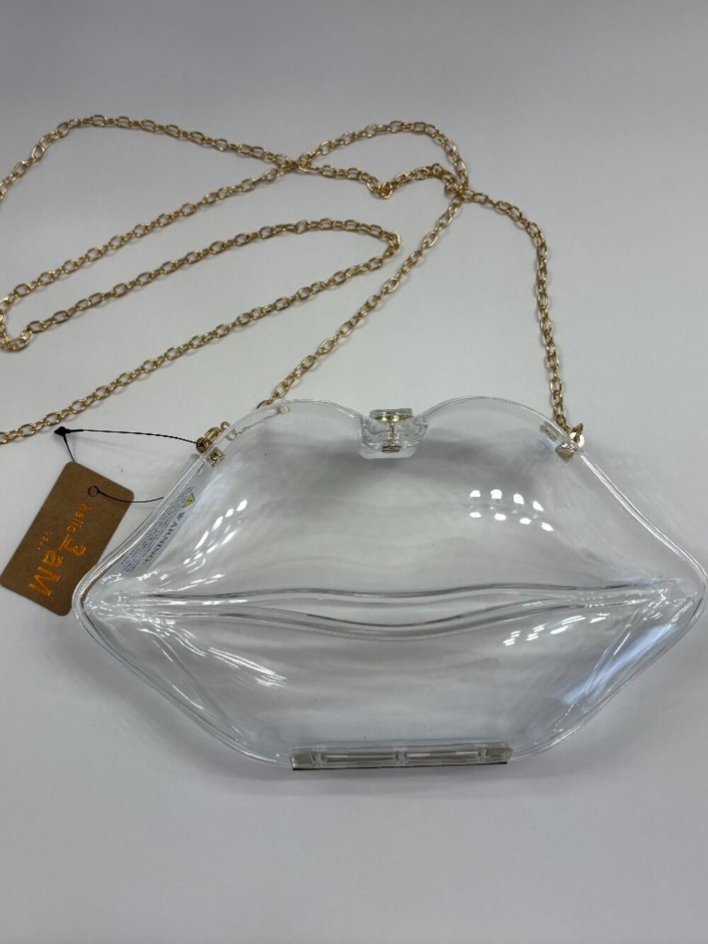 Lips Shaped Bag / Kisses Purse - Hardshell Crossbody / Clear - NWT